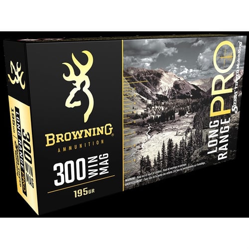 Browning Ammo B192503001 Long Range Pro  300 Win Mag 195 gr Sierra MatchKing BTPT 20 Per Box/ 10 Case