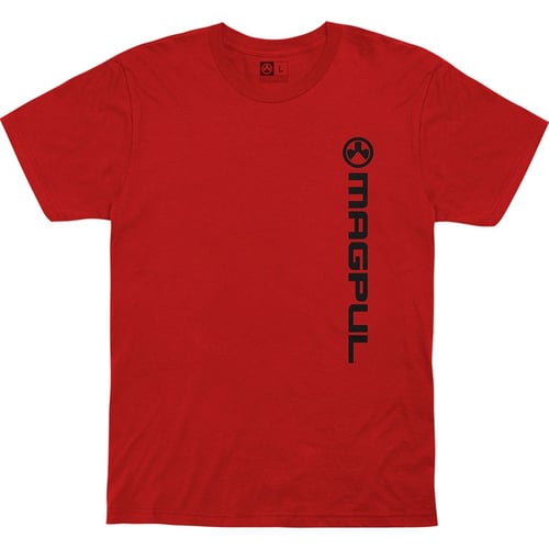 Magpul MAG1113-610-L Vertical Logo  Red Cotton Short Sleeve Large