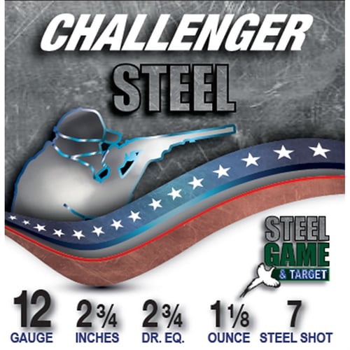 STEEL GAME  TARGET 12GA 23/4 Inch 11/8OZ 7 STEEL SHOT 250/CS | 773622500172