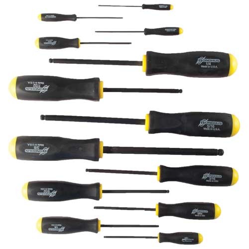 BONDHUS 13PIECE STANDARD HEX SCREWDRIVER SET  .0503/8 | 037231106379
