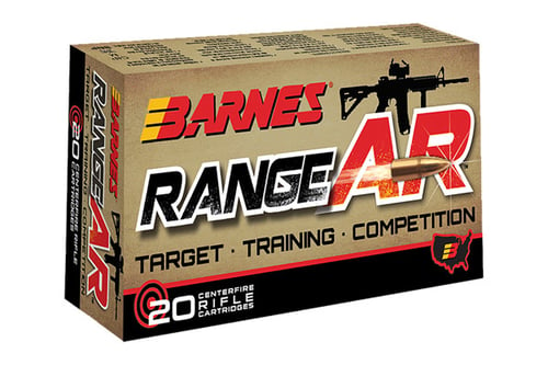 Barnes Bullets 30844 Range AR  5.56x45mm NATO 52 gr Open Tip Flat Base (OTFB) 20 Bx/ 10 Cs