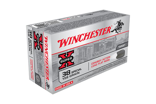 Winchester Ammo USA38CB Super X Cowboy Action 38 Special 158 gr Lead Flat Nose 50 Per Box/ 10 Case