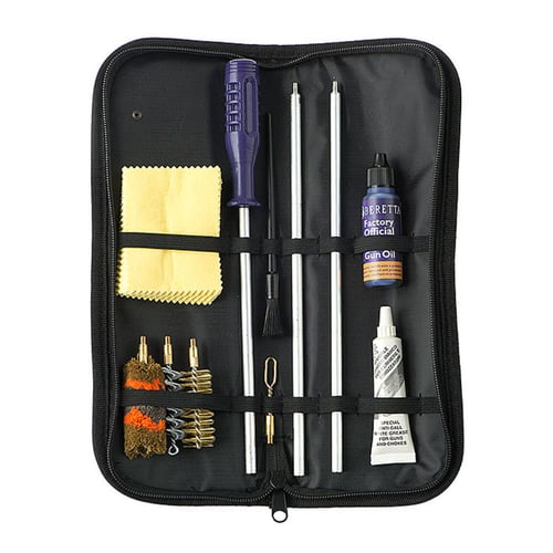 CLEAN FIELD POUCH SHOT 12GAField Pouch Shotgun Cleaning Kit 12 Ga - Aluminum Rod - Wool Brush - Helical steel brush - Brass brush - Loop cleaner - Brush - Cleaning patches - CLP Gun Oil - White greaseWhite grease | 008244288383