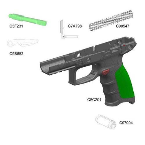 APX FRAME - SAFETY KIT BLACKSafety Assembly On Frame Black - Beretta APX Full Size - Set includes all neededcomponents to completely transform APX full size into a APX Full size with safety on frame. Set comes with an useful blister case pack. Full size grip with medty on frame. Set comes with an useful blister case pack. Full size grip with medium backstrap iium backstrap i | 082442901756