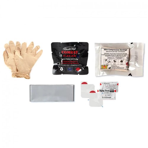 MCRO TRMA KIT MEDICAL SUPP PRO KITMicro Trauma Kit Medical Supplies Pro  Trauma Gloves 1x Pair  Quikclot Combat Gauze LE 1x  Mini Compression Dressing 1x  Chest Seal 1x Twin Pack  Flat Fold Tape 1xlat Fold Tape 1x | 810073650923