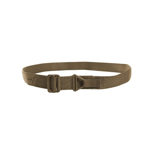 RIGGERS BELT W COBRA BUCKLE BRN 34INRiggers Belt w/Cobra Buckle Desert Sand Brown - Small - Up to 34 Inch - 1.75 Inch webbing - Quick-detach buckle - Adapter meets PIA-H-7195 standards - Hook and loop secures running end - 1.75 7,000 lb tensile strengthcures running end - 1.75 7,000 lb tensile strength | 604544616583