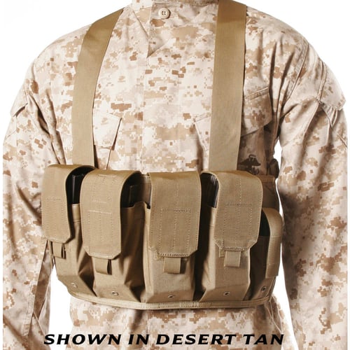 CHEST PCHES M16/M4 BLKChest Magazine Pouches Black - Pistol mag pouch 3 1/2 Inch x 6 7/8 Inch x 1 1/4 Inch - MainPocket 3 1/2 Inch x 6 7/8 Inch x 1 1/2 Inch - Made of 500D Ripstop and type 4 webbing - Lightweight and maximum durability - One size fits all with adjustable shoulder andtweight and maximum durability - One size fits all with adjustable shoulder and waist strapswaist straps | 648018006920