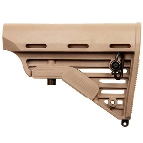 ADJ COMM AR/M4 BUTTSTK DES TANAdjustable Commercial AR/M4 Buttstock - Tan High-impact polymer carbine buttstock is designed for quick & easy adjustment with multiple sling attachment options - Ambidextrous sling mounting locations with preinstalled 1