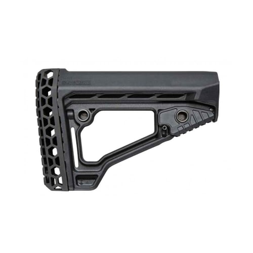 KNOXX A-FRAME CARBINE STOCK COMM BLACKKnoxx Axiom Adjustable Buttstock Black - AR Platform - Proprietary buttpad offers smooth shooting experience - Multiple Integrated QD Sling Mount for quick, easy sling attachment - Forward LOP adjustment cam and integrated fit-adjustment scy sling attachment - Forward LOP adjustment cam and integrated fit-adjustment screw forrew for | 604544623802