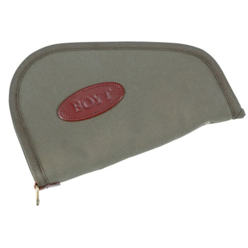 Boyt Harness 0PP630009 Heart-Shaped Pistol Rug made of Waxed Canvas with OD Green Finish, Quilted Flannel Lining, Full Length Zipper & Padding 14