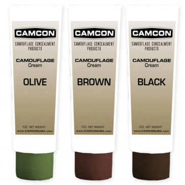 CAMCON CAMO CREAM SQZ TUBE MAKE-UP KITCamouflage Cream Squeeze Tube Make-Up Kit Olive, Brown and Black - Create any pattern - Dozens of combinations - Easy to apply easy to remove - Long lasting - Pocket size - Easy to carry - Non-Glare Colorsocket size - Easy to carry - Non-Glare Colors | 846271003667