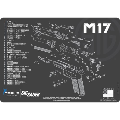 LICENSED SIG M17 320 MIL SCHEMATIC GRAYSig Sauer M17 Schematic ProMat Charcoal Gray/Cerus Blue - 12