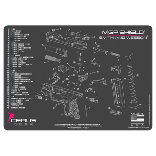 M&P SHIELD SCHEMATIC PINKSW MP Shield Schematic Handgun Pro Charcoal Gray/Pink - 12