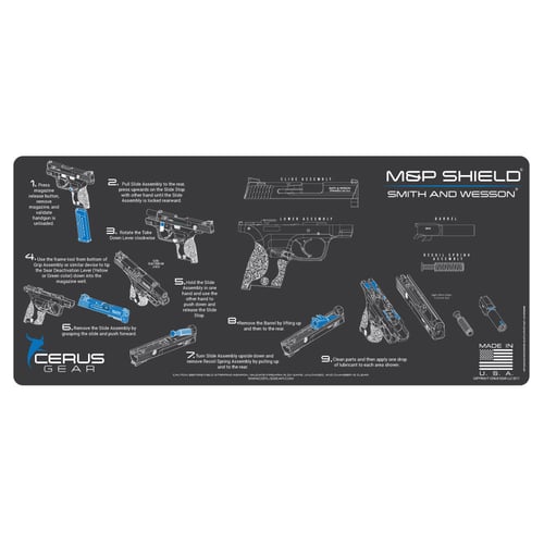 M&P SHIELD INSTRUCTIONAL GREYM&P Shield Instructional Promat Charcoal Gray/Cerus Blue - 12