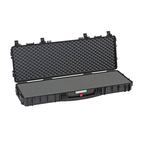 STANDARD RIFLE CASE BLK PRE CUBED FOAMExplorer Red Standard Rifle Case - Black Pre-cubed Foam - Large front handle - Sealing O-Ring - Manual Pressure Release Valve - Two Man Lift Side Handles - Wheels With Bearings - Ability To Stack - Writable Name Tagls With Bearings - Ability To Stack - Writable Name Tag