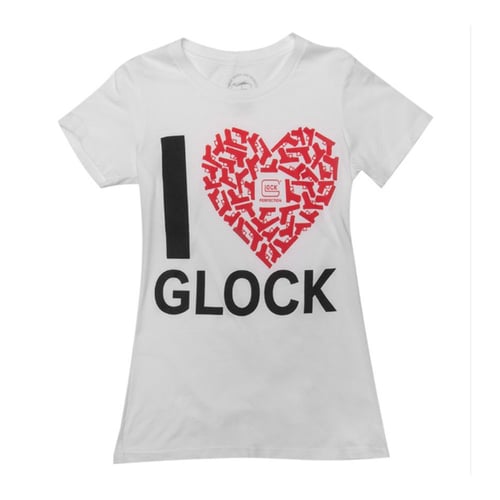 GLOCK I LOVE T-SHIRT WHITE MI Love Glock T-Shirt White - Medium - 100% Cotton
