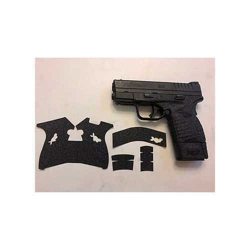 TEXTURED RUBBER GRIP SPR XDS 9/45Springfield XDS 9/45 Gun Grip Black - Rubber - Easy to install - Laser cut and can be fully installed in less than 5 minutes - Step by step installation instructions and alcohol cleaning padstions and alcohol cleaning pads
