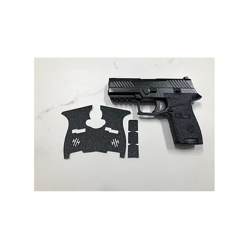 TEXTURED RUBBER GRIP SIG P320 MEDIUMSIG SAUER P320 Medium Gun Grip Black - Rubber - Easy to install - Laser cut andcan be fully installed in less than 5 minutes - Step by step installation instructions and alcohol cleaning padsctions and alcohol cleaning pads