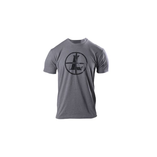 Leupold 177621 Distressed Reticle  Graphite Heather Cotton/Polyester Short Sleeve Large