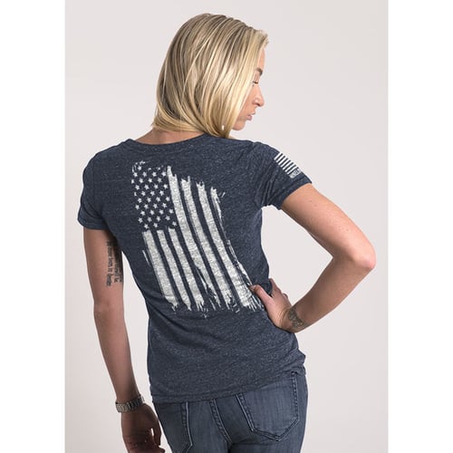 WMNS AMERICA RELAXED FIT TSHIRT NAVY 2XLWomen's America T-Shirt Navy - 2X-Large - Front: Drop Line - Back: American Flag- Sleeve: Nine Line Apparel American Flag