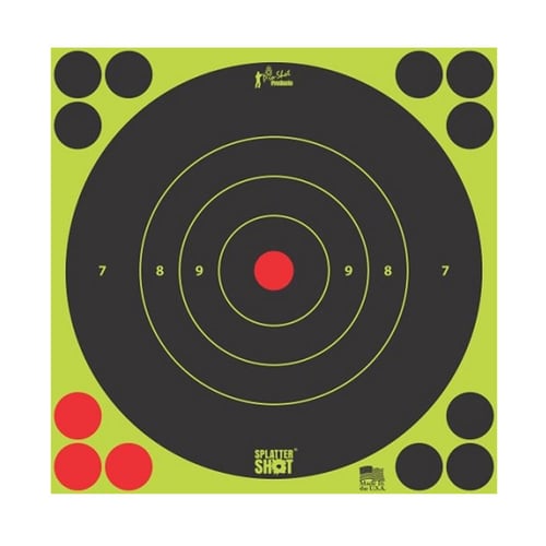 12IN GREEN BULLS EYE TARGET 12 PK BAG12in Green Bullseye Target 12pk  Splatter Shot Targets - Peel and Stick
