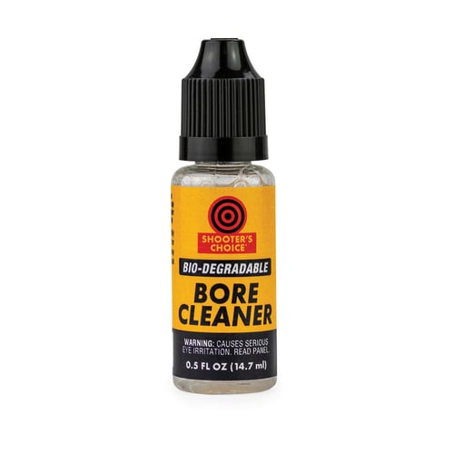 BIO BORE CLEANER 1/2 OZBio Bore Cleaner .5 Oz - Removes oil, grease, & powder buildup from your firearms and more! - Non Hazardous - Bio-degradable - Available in: 1/2 Ounce, 4 Ounce and 1 Gallon - Made in the USAand 1 Gallon - Made in the USA