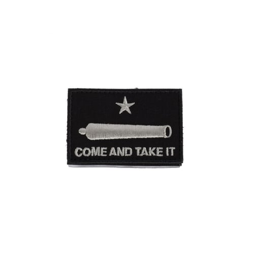 COME AND TAKE IT CANNON BLACK PATCHMorale Flag Patch Come & Take It - Cannon - Black - Hook and Loop Velcro Backing