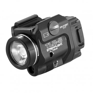 Streamlight 69410 TLR-8 Weapon Light w/Laser 500 Lumens Output White LED Light Red Laser 140 Meters Beam Rail Grip Clamp Mount Black Anodized Aluminum