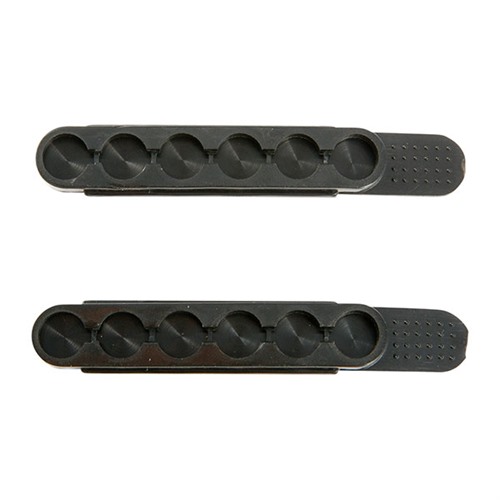 QUICKSTRIP 6RD BLK .38/.357 CAL 2PKQuickStrip 2 Pack Black - 6 Rounds -  .357/.38/.40 S&W/6.8mm - Helps to speed your reload - Proven to be the most compact and convenient way to carry and store spare ammo - Injection molded from a black flexible urethane materialspare ammo - Injection molded from a black flexible urethane material