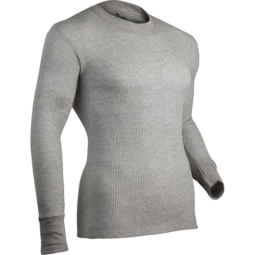 Indera Cotton Heavyweight Thermal Shirt  <br>  Heather Gray Large