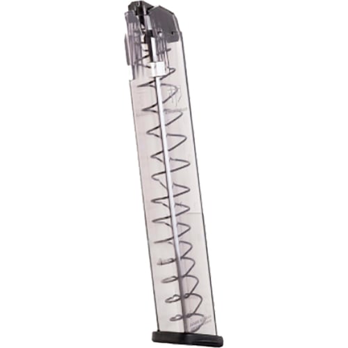 ETS Group GLK18 Pistol Mags  31rd Extended 9mm Luger Compatible w/ Glock 17/18/19/26/45/34 Clear Polymer