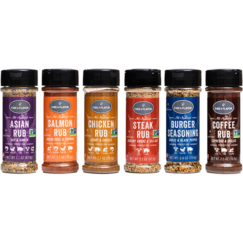 Fire and Flavor Seasoning Rub Variety  <br>  Top Sellers 6 pc.