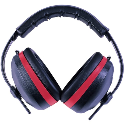 Radians Silencer Earmuff  <br>  Black with Red Accent