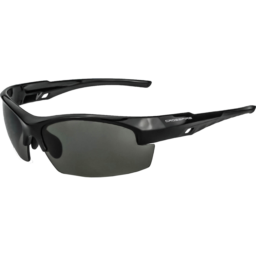 Crossfire Fire Streak Premium Shooting Glasses  <br>  Black/Smoke