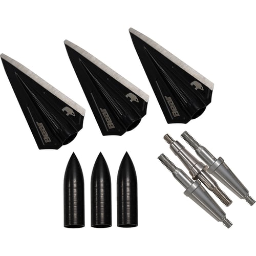 Bear Archery RazorHead VWS Single Bevel Broadhead Kit - Black