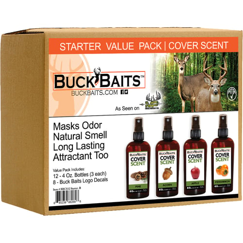 Buck Baits Cover Scent Starter Kit  <br>  Pine/ Acorn/ Apple/ Persimmon 3 oz. ea.
