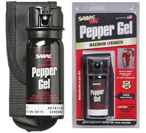 Sabre Tactical Pepper Gel  <br>  With Flip Top and Holster