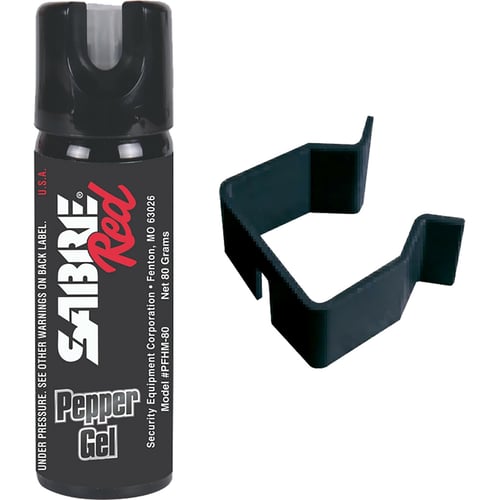 Sabre Red Home Protection Pepper Gel Kit  <br>  Black with Wall Mount 2.5 oz.