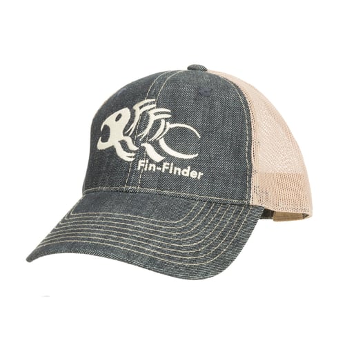 Fin-Finder Mesh Logo Hat  <br>  Blue/Tan One Size