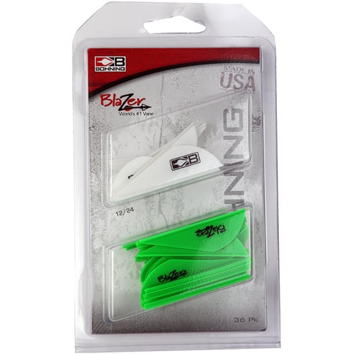 Bohning Blazer Vane Combo  <br>  White/Neon Green 36 pk.