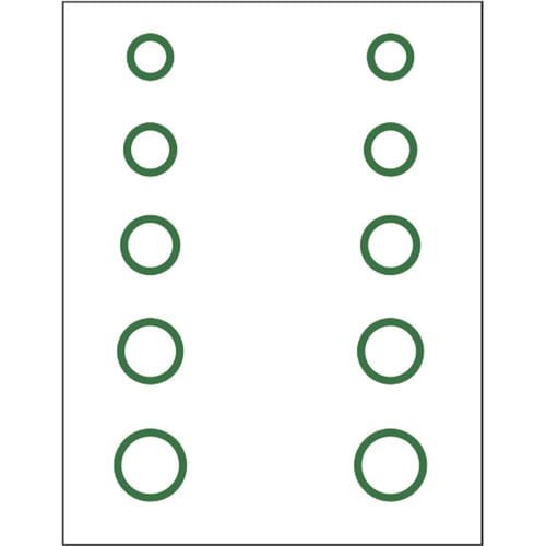 Gunstar Mini Circles Target Reticle Set  <br>  Green