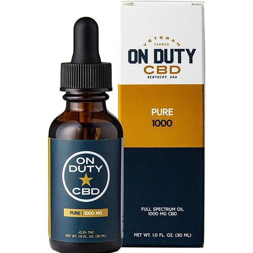 On Duty CBD Oil Drops  <br>  Pure Full Spectrum 1000 mg 30 mL