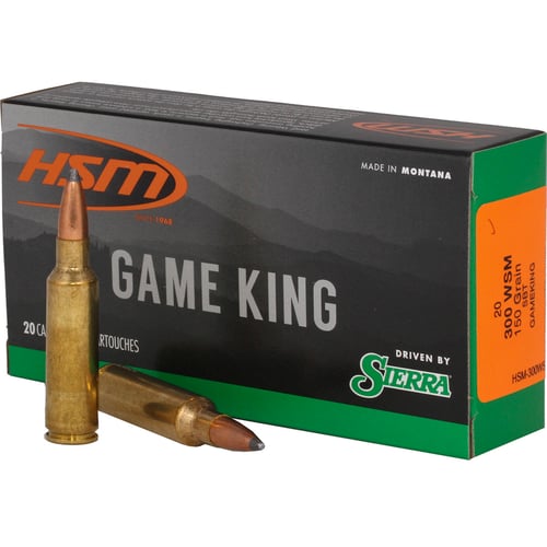 HSM GameKing Rifle Ammunition .300 WSM 150gr SP 20/ct | 810742023041