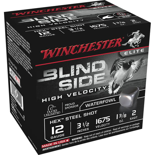 Winchester SBS12LHV2 Blind Side Shotshell 12 GA, 3-1/2 in, No. 2