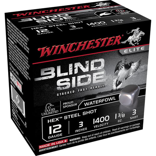 Winchester SBS1233 Blind Side Shotshell 12 GA, 3 in, No. 3