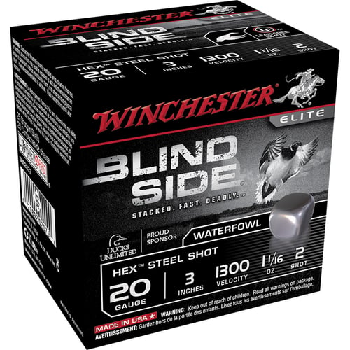 Winchester SBS2032 Blind Side Shotshell 20 GA, 3 in, No. 2