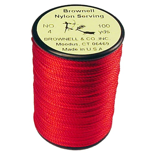 Brownell No. 4 Nylon Serving  <br>  Red .021 100 yds.