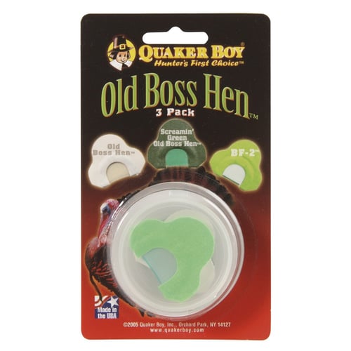 Quaker Boy 11308 Old Boss Hen Turkey Mouth Calls 3 Pack | 040191113080
