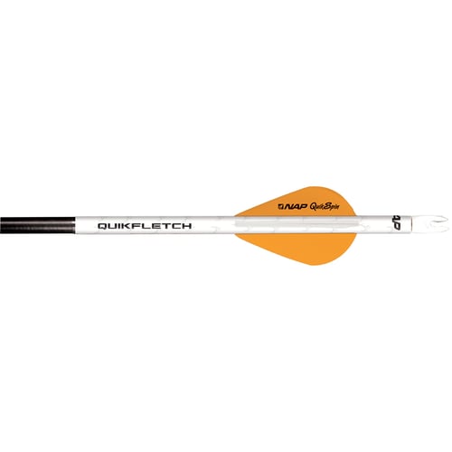 NAP Quikfletch w/Quikspin Vanes  <br>  White/Orange 6 pk.