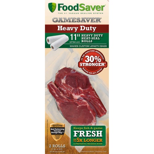 FoodSaver GameSaver Bag Rolls  <br>  HeavyDuty 11 in. x 12 ft. 2 pk